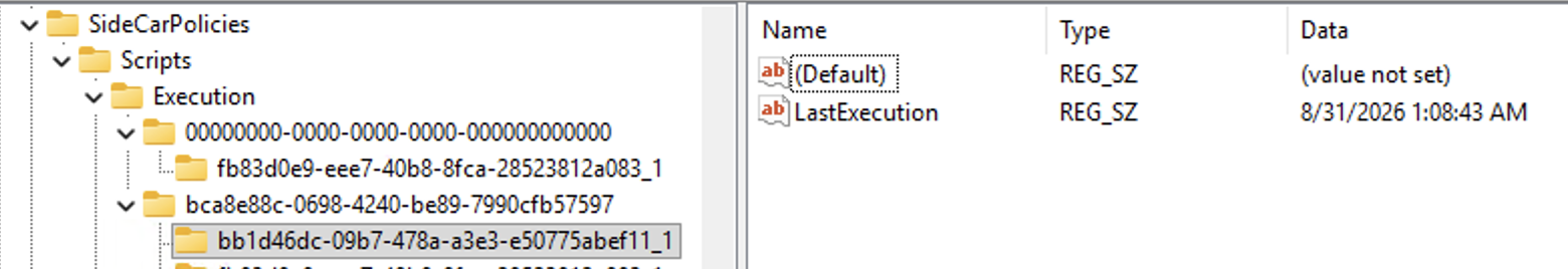 delete registry execution