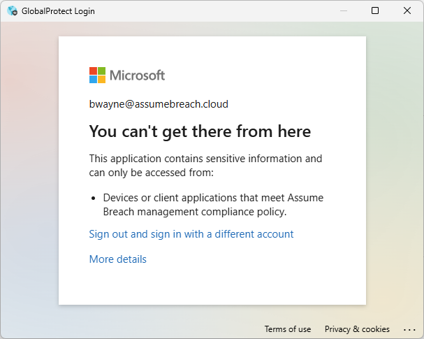 GlobalProtect Sign-in Not Compliant